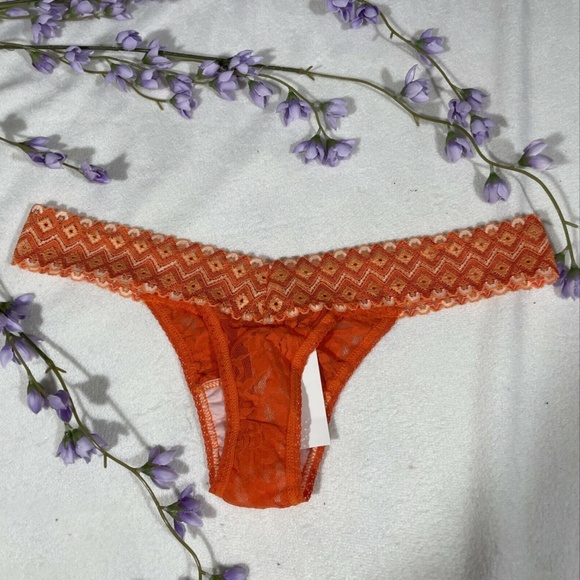 NWT Hanky Panky (4911) Lace Low Rise Thong in Orange‎ [SZ O/S ] - Picture 7 of 11